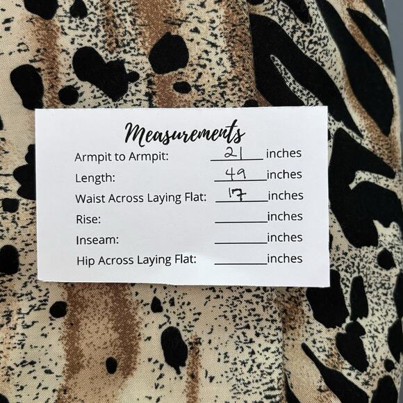 VTG Mob Wife Leopard Print Drop Waist‎ Midi Dress Size 12 Bold Union Made Unique - Picture 11 of 11